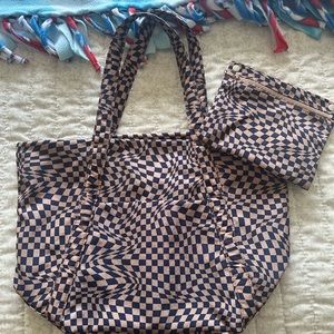 BAGGU indigo trippy checker cloud bag (regular)